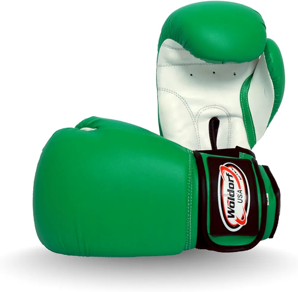 Boxing Gloves Kickboxing Muay Thai Punching Bag Vinyl Green - Durable Multi Layered Foam Padded Offers Unbeatable price Adult size 14oz
