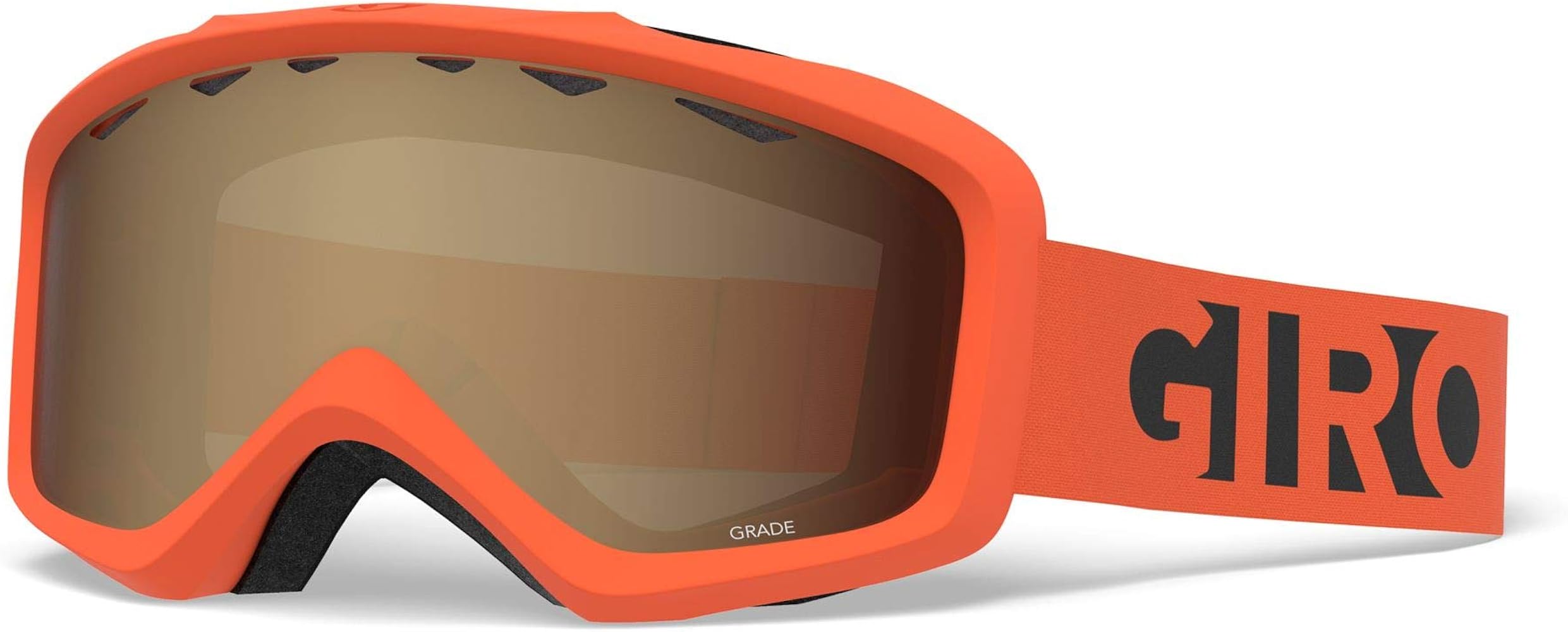 Giro Grade Youth Snow Goggles - Orange Black Blocks Strap with Amber Rose Lens (2021)