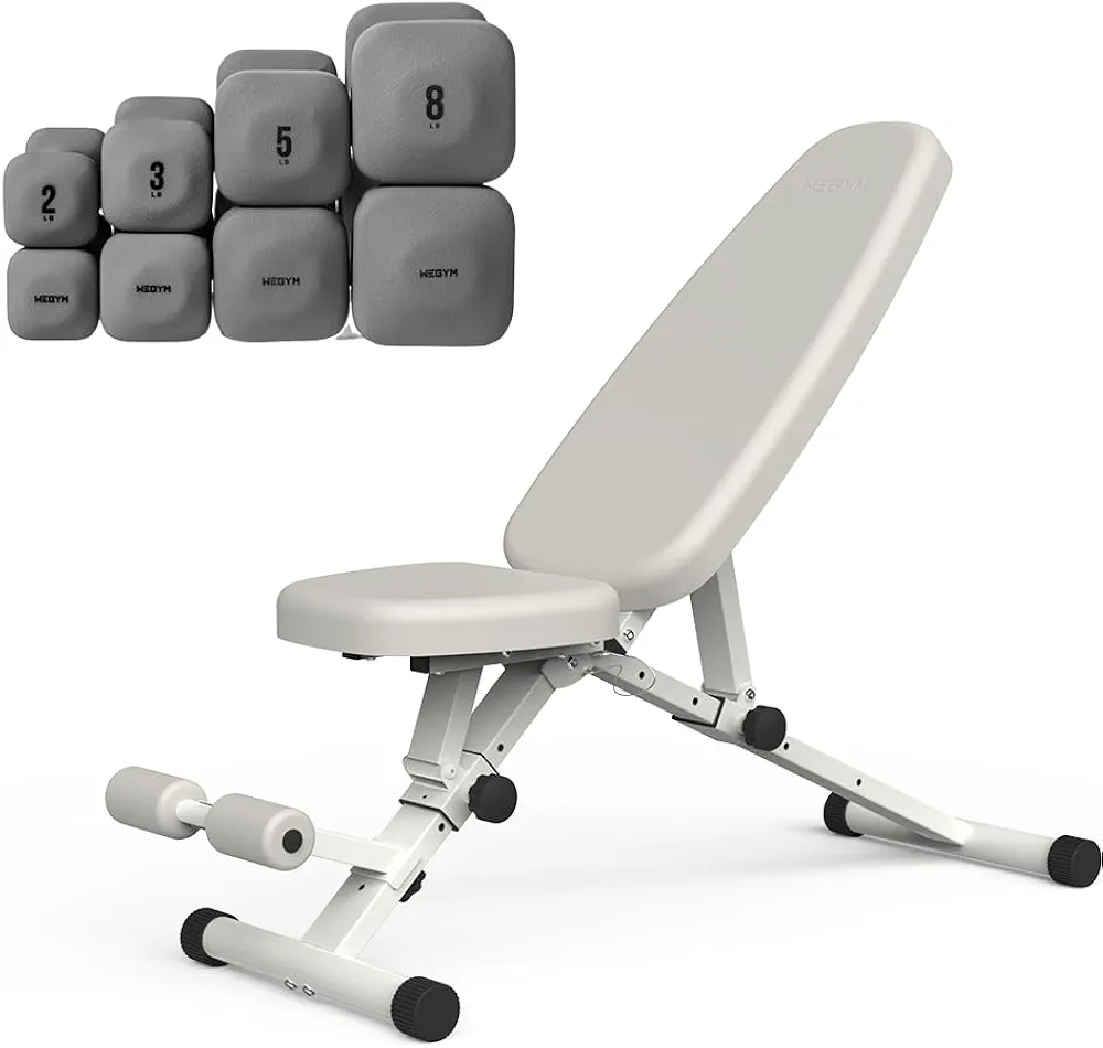Fitness Bench (Sandstone) + Dumbbell (Grey 2+3+5+8L)