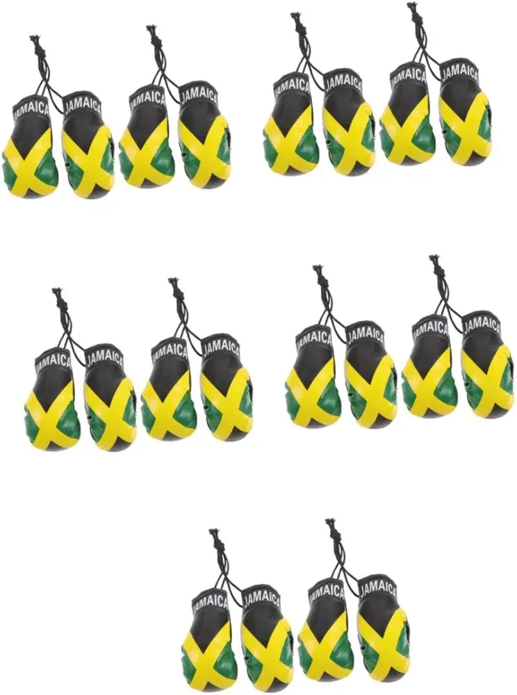 VANZACK 5sets Boxing Glove Pendant Office Decoration Christmas Ornament Christmas Decorations Boxing Gloves Car Decor Boxing Pads Mitts Boxing Ornaments for Car Mirror Boxing Mitts 2pairs*5