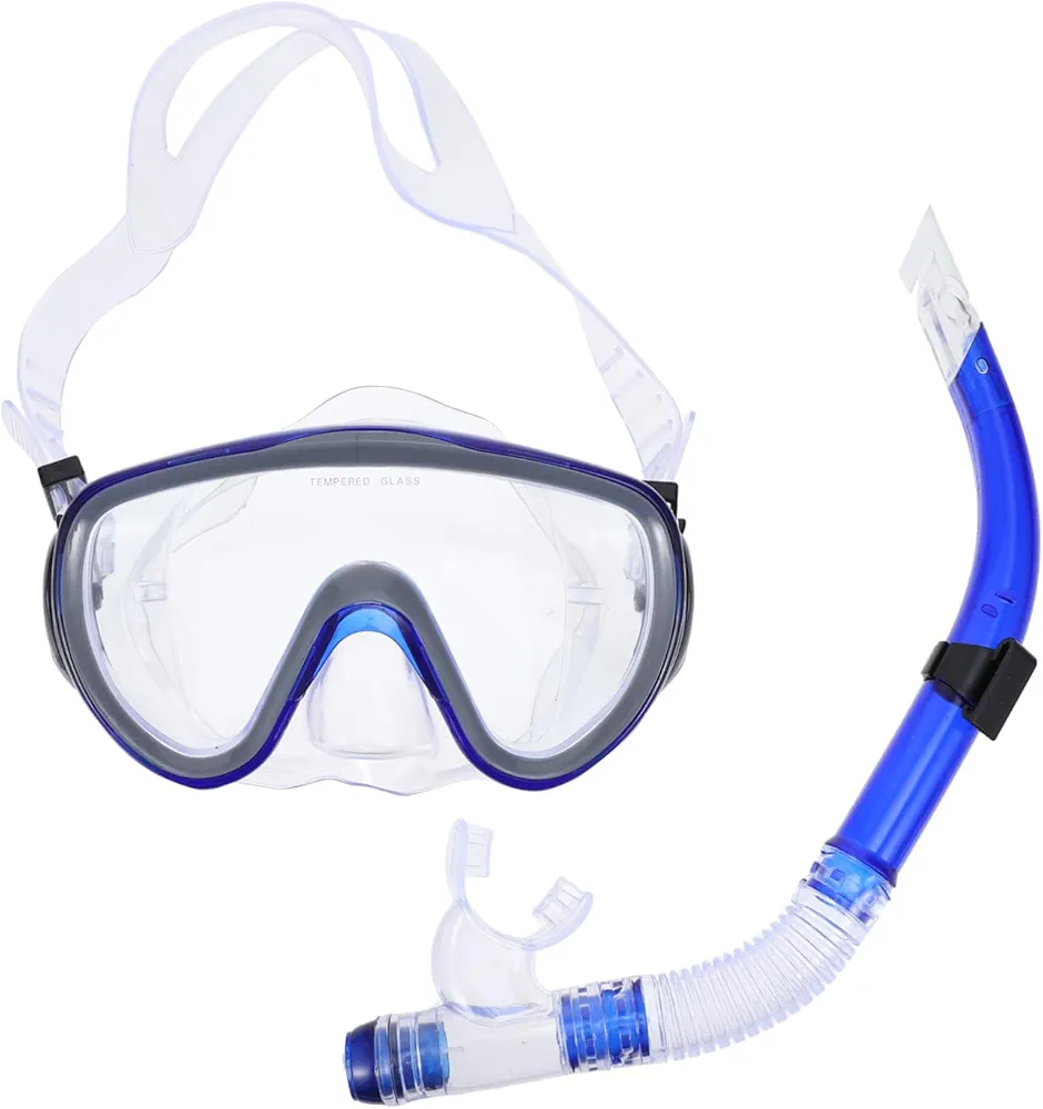 Adult Mask Fins Snorkel Set Snorkeling Mask Snorkel Comfortable and Watertight for Ocean Exploration