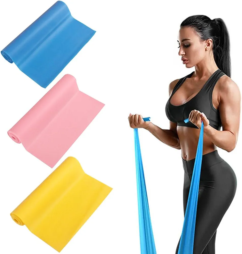 Resistance Bands, Exercise Bands, Physical Therapy Bands for Strength Training, Yoga, Pilates, Stretching, Stretch Elastic Band with Different Strengths, Workout Bands for Home Gym