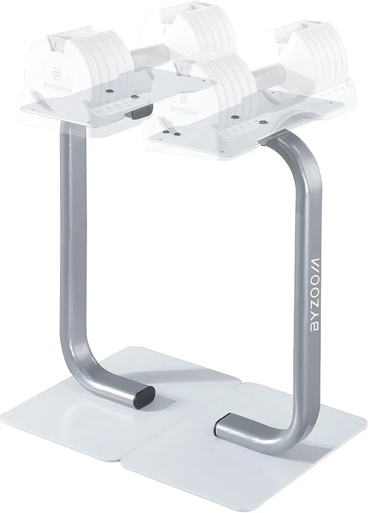 Adjustable Dumbbell Stand Rack Holder Weight Training Fitness Exercise for Home Gym Woman Beginner White