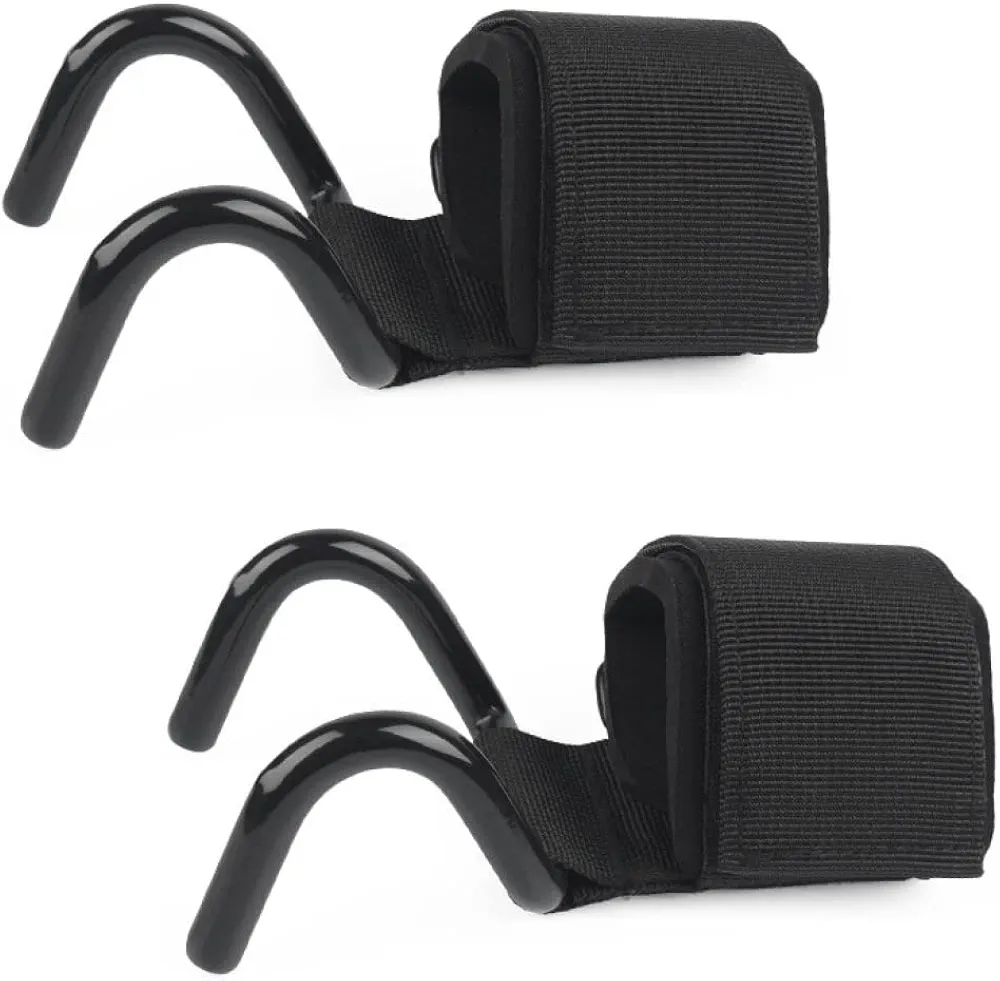 Weight Lifting Hooks Heavy Duty Lifting Wrist Straps Pull Ups Deadlift Straps Powerlifting Grips Anti-Slip Workout Straps for Stretching Gym Training Gloves for Men & Women Premium Equipment