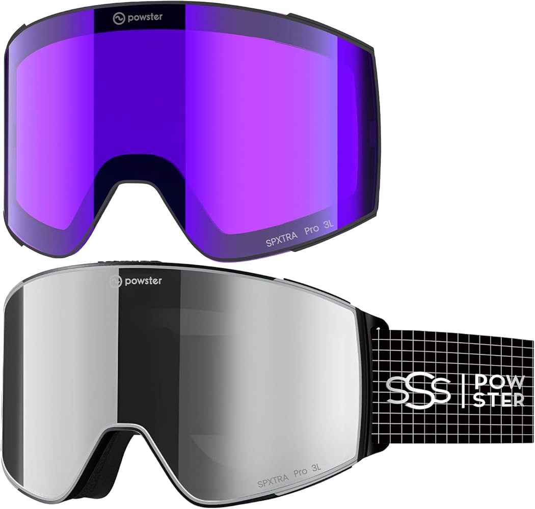 Ski Goggles Snow OTG Snowboard Goggles Magnetic Interchangeable Lens Frameless UV Protection Anti-fog mobile Skating
