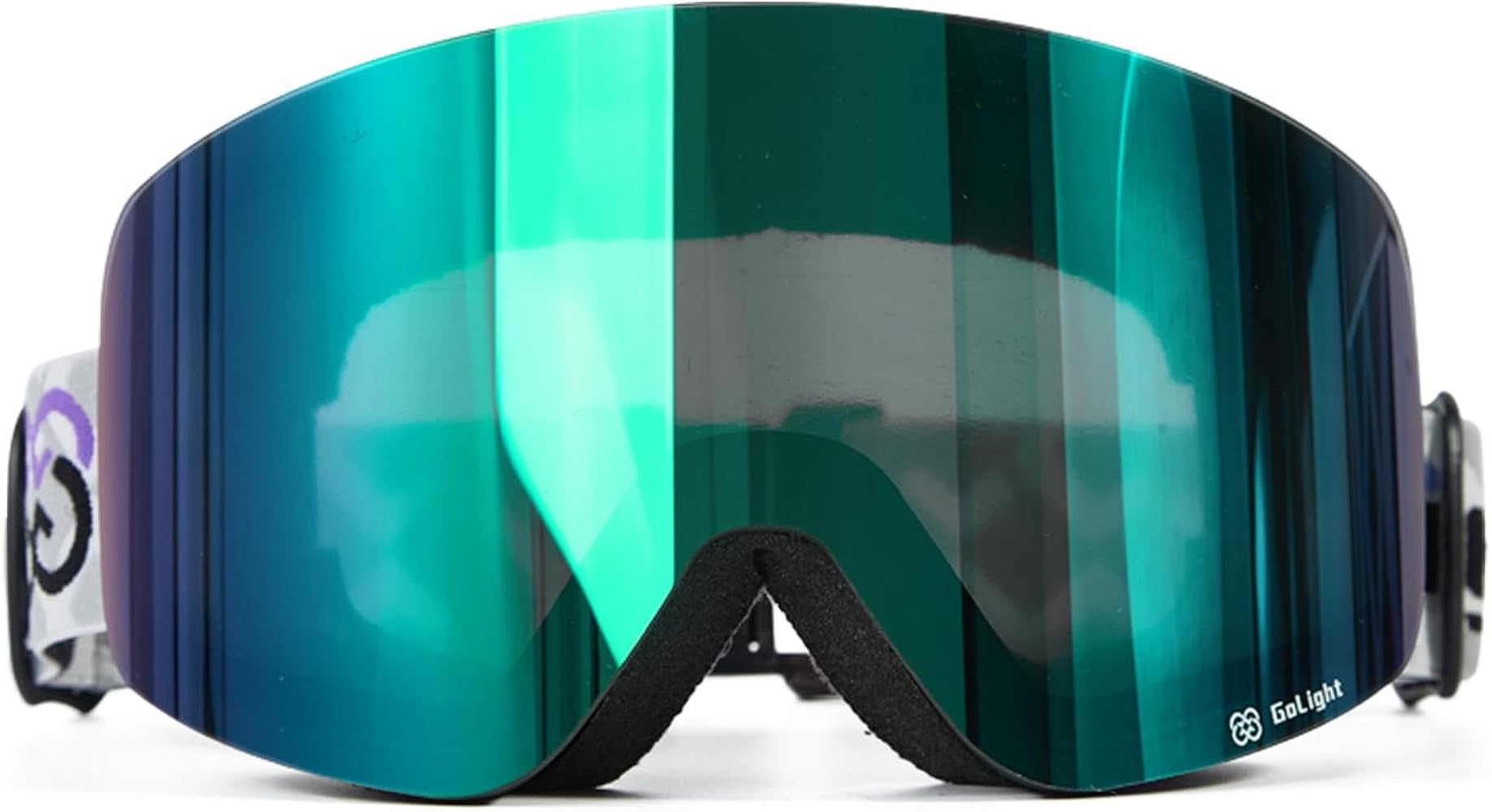 OTG Ski Goggles, Over Glasses Ski Goggles for Men Women, Frameless 100% UV Protection Anti Fog Unisex Snow Winter Goggles, for Snowboarding Snowmobile Skydiving, Full Green Revo, YG-83