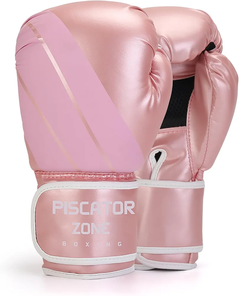 Pro Style Boxing Gloves Punching Bag Gloves for Women, PU Leather Gloves for Training Muay Thai, Sparring, Fighting Kickboxing,Heavy Punching Bag Gloves for Ladies