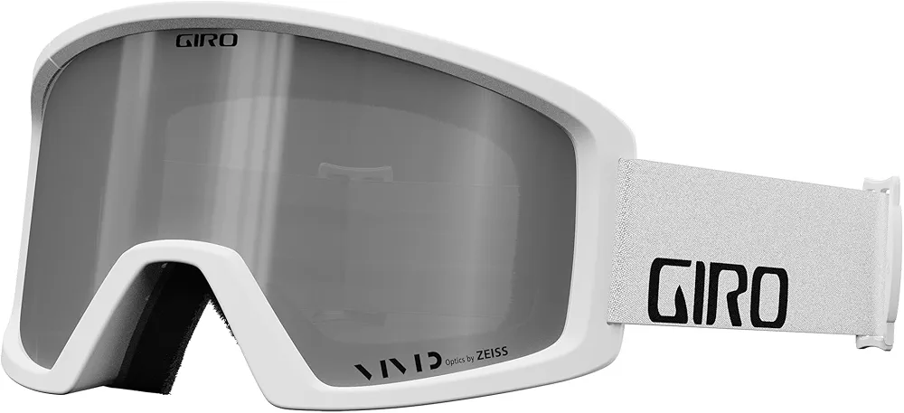 Giro Men's and Youth Blok Ski and Snowboard Goggles - White Wordmark Strap with Vivid Onyx Lens