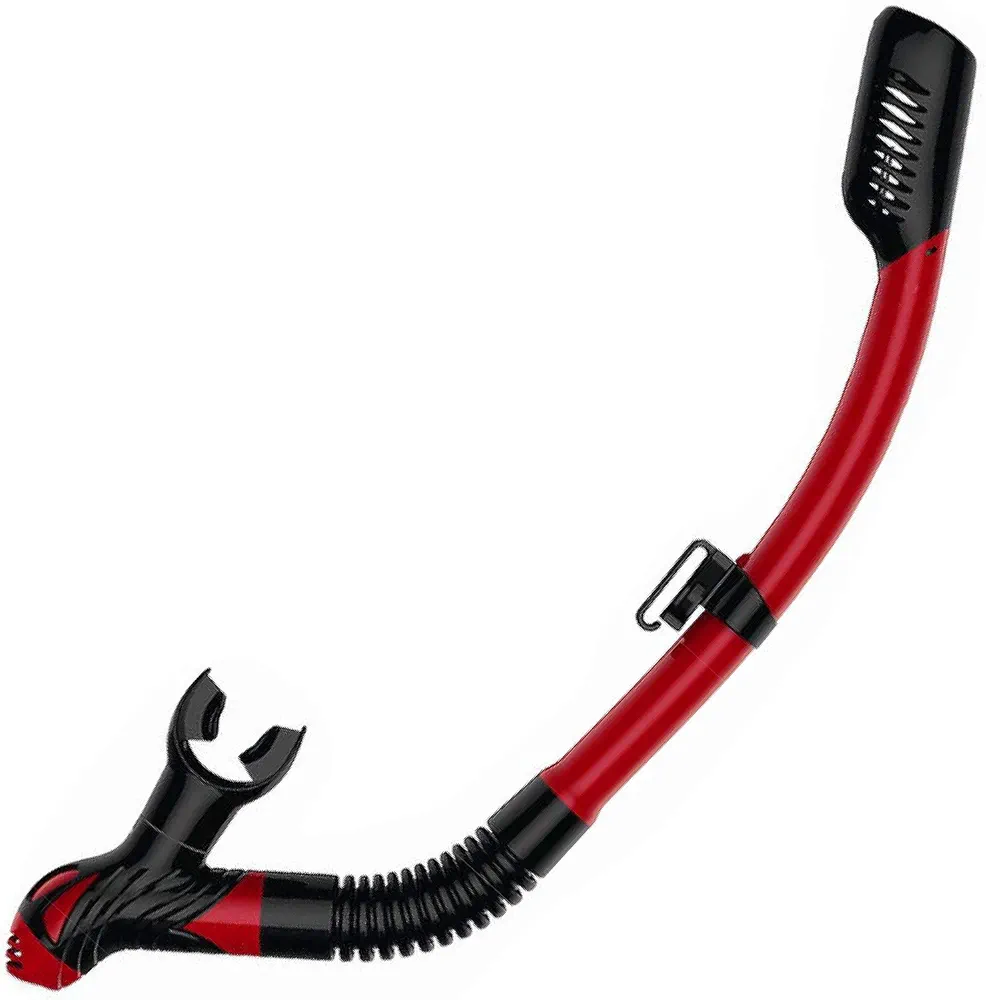 Dry Snorkel | Quality Professional Snorkel Gear with Dry Top Valve, Comfortable Silicone Mouthpiece and Purge Valve for Scuba Diving, Snorkeling, Freediving, Spearfishing and Swimming