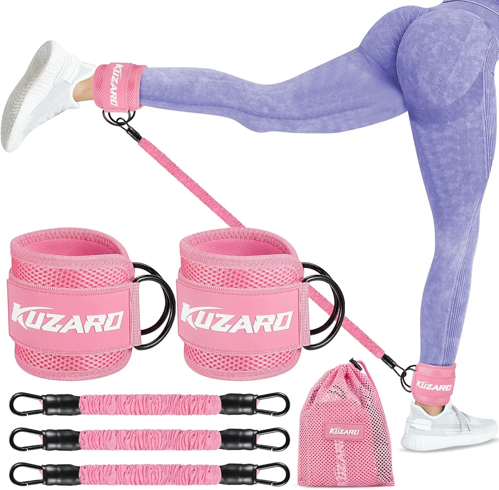 Ankle Resistance Bands with Cuffs, Ankle Bands for Working Out, Ankle Resistance Band, Glutes Workout Equipment, Butt Exercise Fitness Equipment for Women and Booty - Perfect for Home Gym Workout