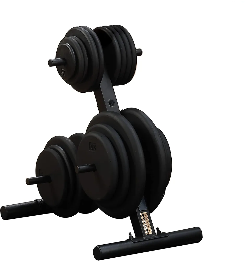 Body-Solid Standard Weight Tree Rack - Weight Plate Storage Racks 1000lb Weight Capacity, Hold Weightlifting Barbell Plates - Strength Training Plate Holder Stand For Home & Commercial Gym