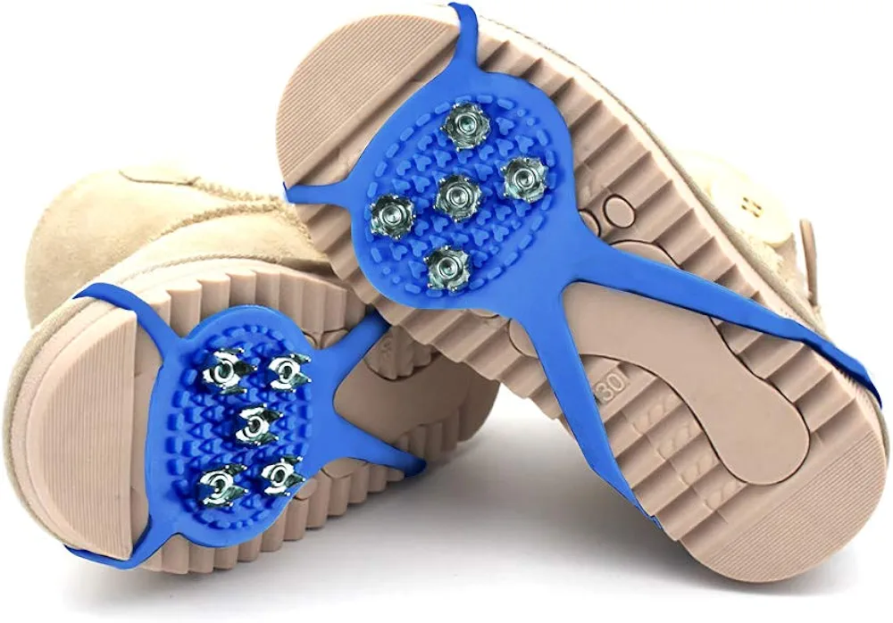1 Pair (Kids’ Size) Crampons,Traction Cleats,Spike for Winter Walking Safety,Shoe Grips on Ice、Snow for Children Girls and Boys,Kids' Size 8-10