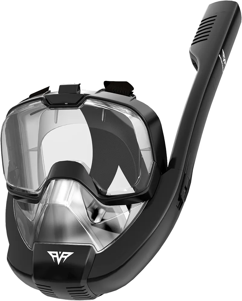 Full Face Snorkel Mask for Adult Anti-Fog Anti-Leak (Double Independent Cabins) 180 Degree Panoramic View