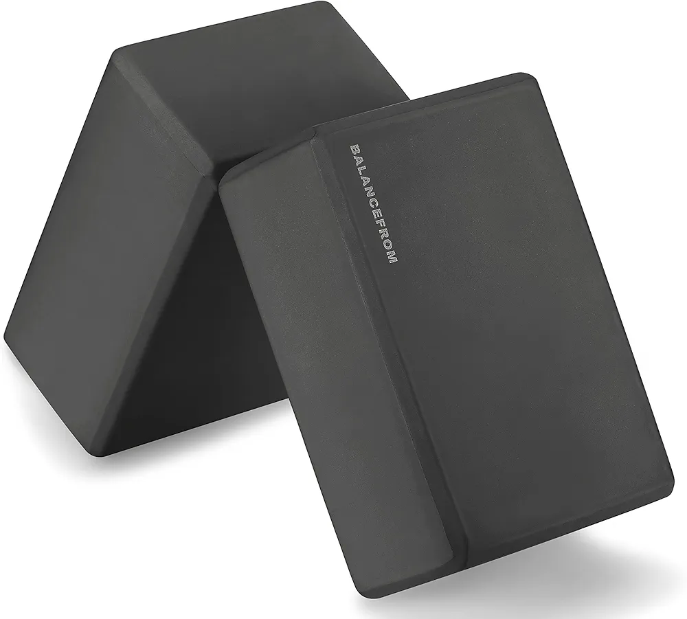 Set of 2 High Density Yoga Blocks, 9"x6"x4" Each, Pair, Multiple Colors