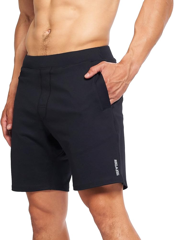 YOGA CROW Men's Swerve Yoga Training Shorts w/Non-Restrictive Inner Liner - 7" Inseam - Workout, Gym, Running, Training