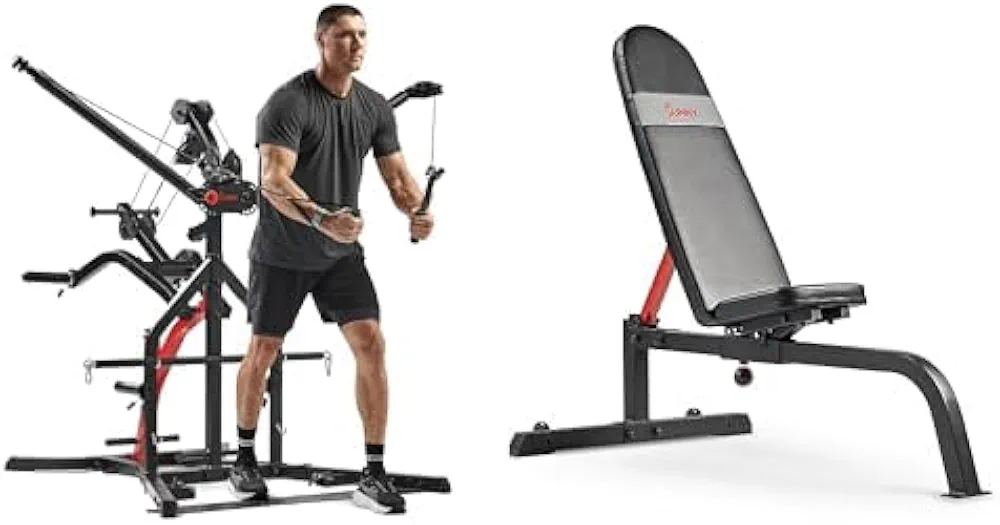 Sunny Health & Fitness Home Gym - SF-HG92401 Incline Bench Bundle SF-BH622045