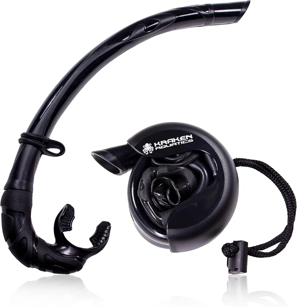 Freediving Snorkel | Quality Flexible Roll Up Snorkel Set with Included Compact Storage Case Ideal for Scuba Diving, Spearfishing, Freediving and Snorkeling