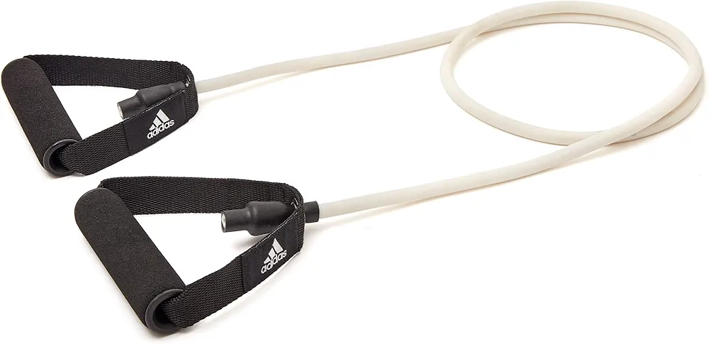 adidas Resistance Bands with Handles - Foam Grip Workout Exercise Bands for Men and Women (3 Fitness Levels)