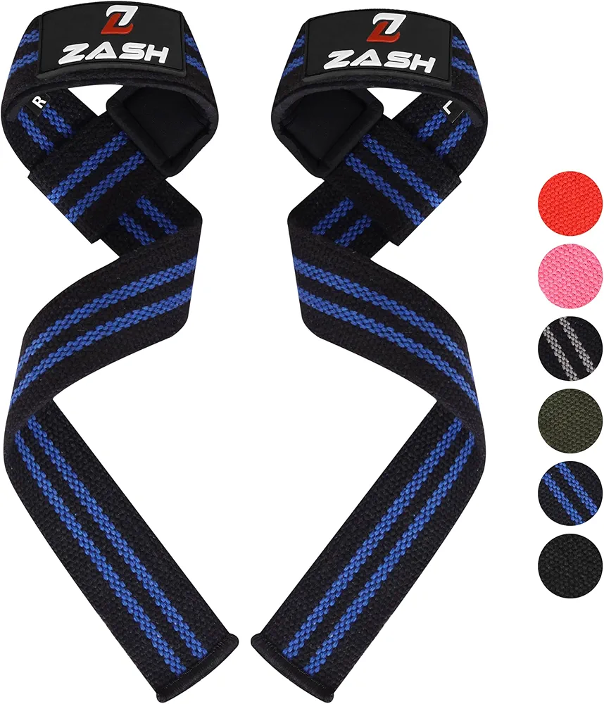 ZASH Lifting Straps for Weightlifting, Gym Workout, Deadlifting and Powerlifting Straps with Comfortable Neoprene Padded Along with 23 inch Cotton, Durable Bodybuilding & Strength Training Lifting Wrist Strap for Men and Women.