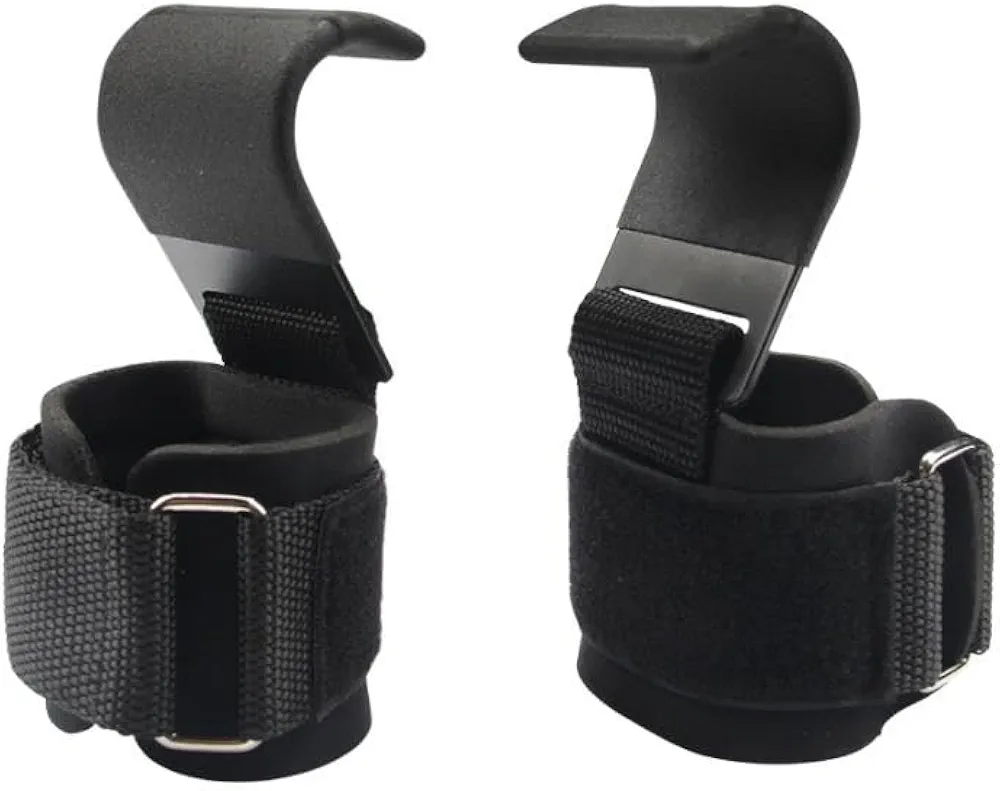 Men Women Weight Lifting Hooks Weightlifting Wrist Strap for Deadlift Heavy Duty Power Wrist Straps Hand Grip Support for Deadlifts Pull Ups Shrugs Gym Gloves Gym Lifting Grips Wrist Straps
