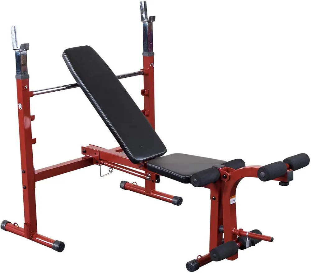 Best Fitness by Body-Solid (BFOB10R) Olympic Bench - Adjustable Weight Bench with Leg Developer and Folding Storage - Fits 6' and 7' Barbells