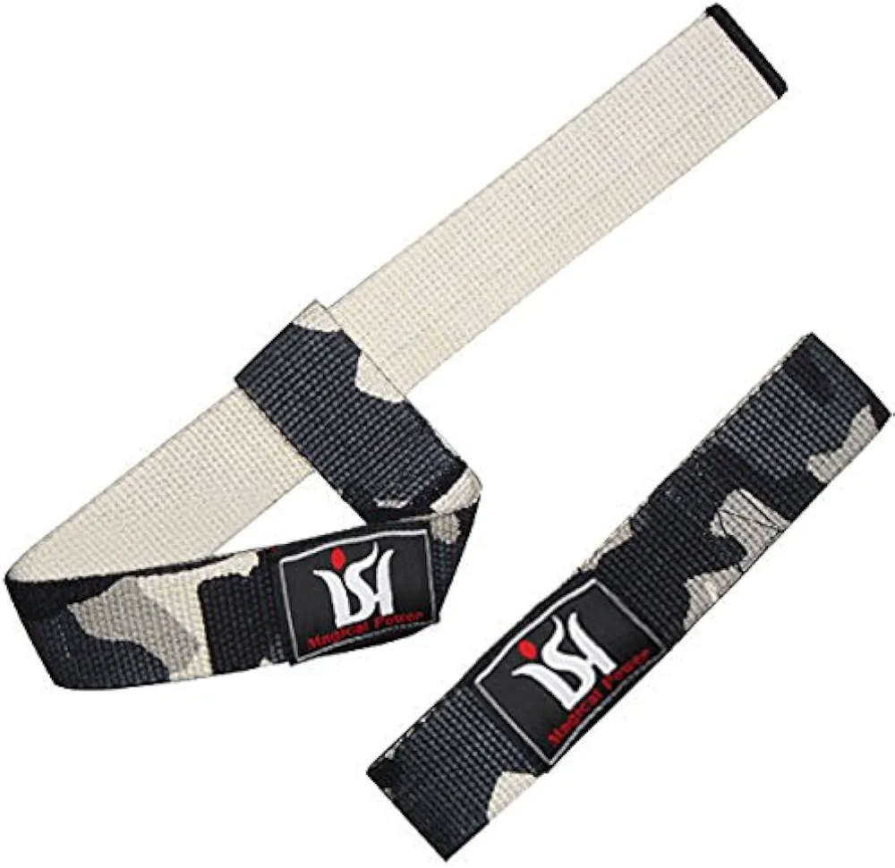 Power Weight Lifting Training BAR Camouflage Straps Gym Hand Wrist Support Crossfit Cotton Pair