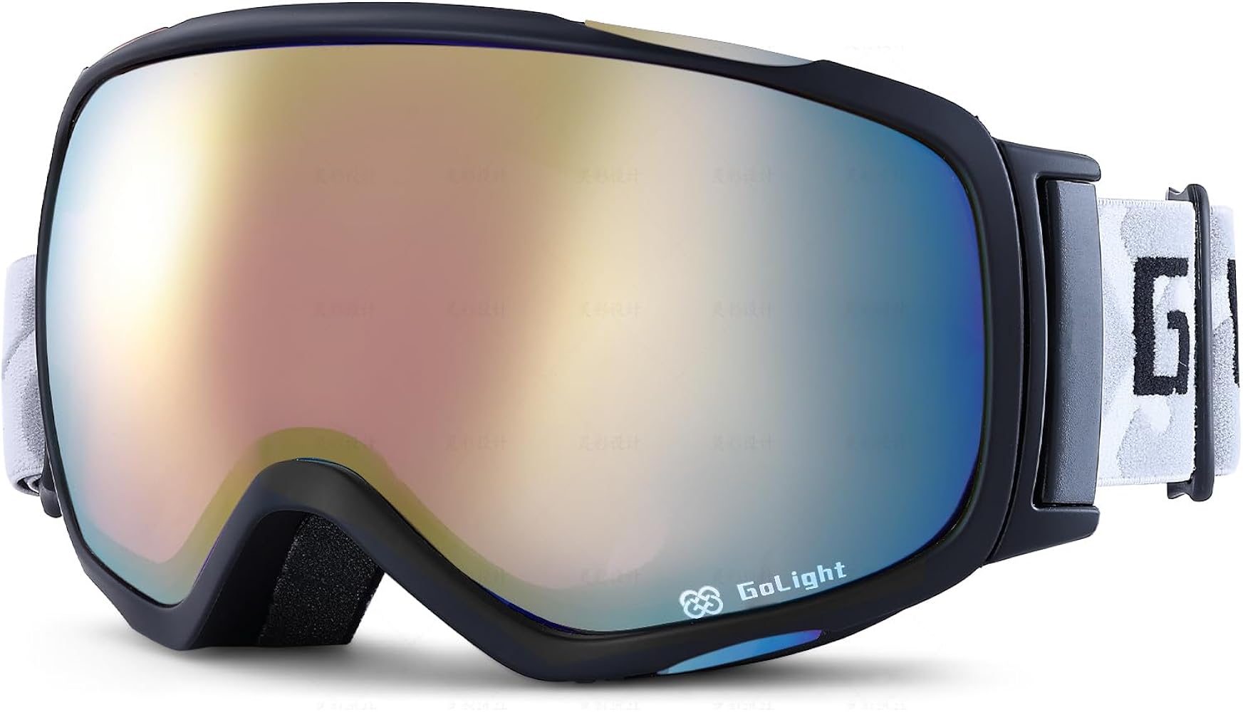 OTG Ski Goggles, Over Glasses Ski Goggles for Men Women, Spherical Lens 100% UV Protection Anti Fog OTG Winter Snow Goggles,for Snowmobile Skiing Skating, Pink Lens + Gold Revo, YG-48