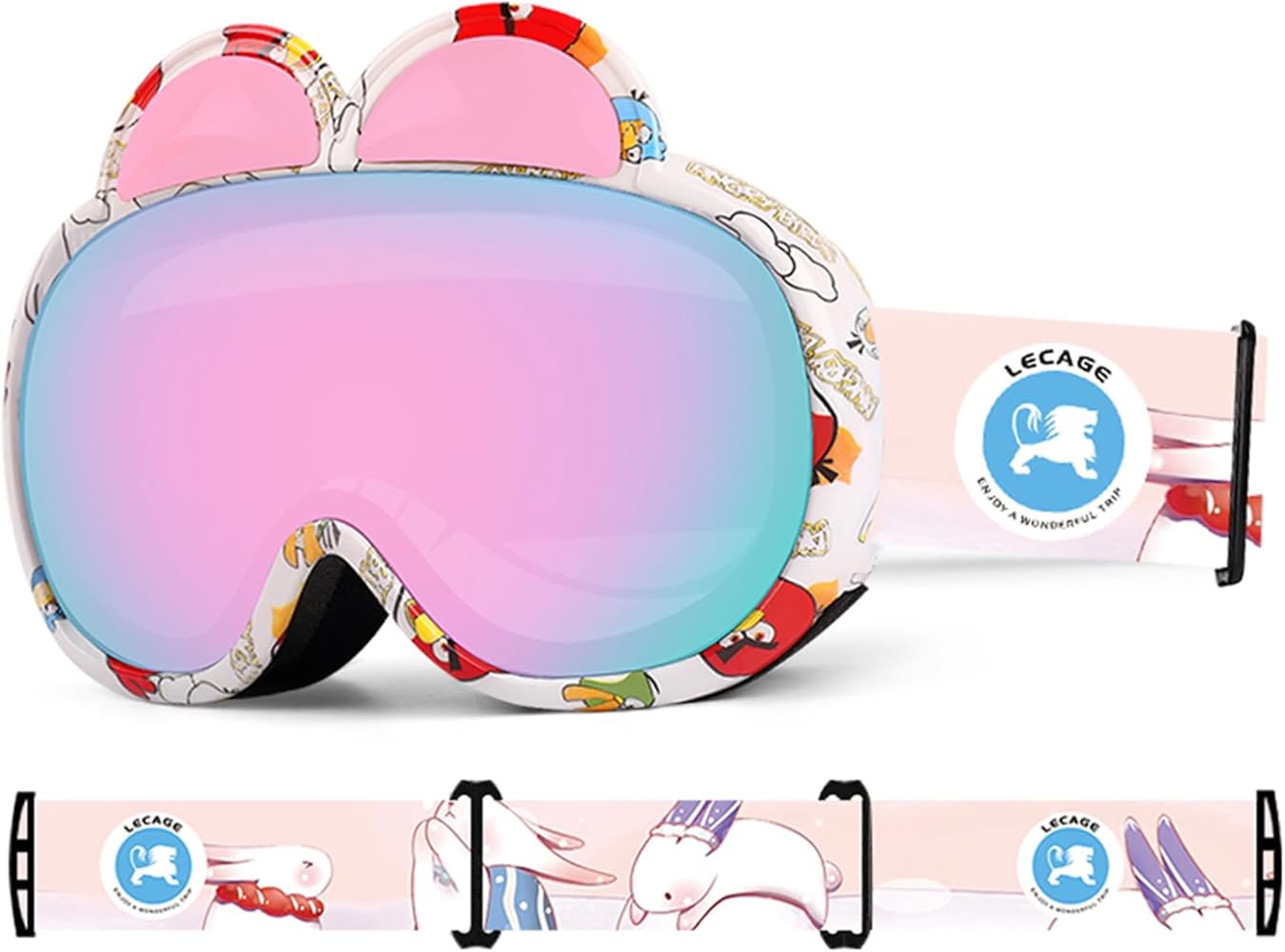 Kids Ski Goggles,UV Protection Helmet Compatible Snowboard Goggles for Between the Age of 2-6