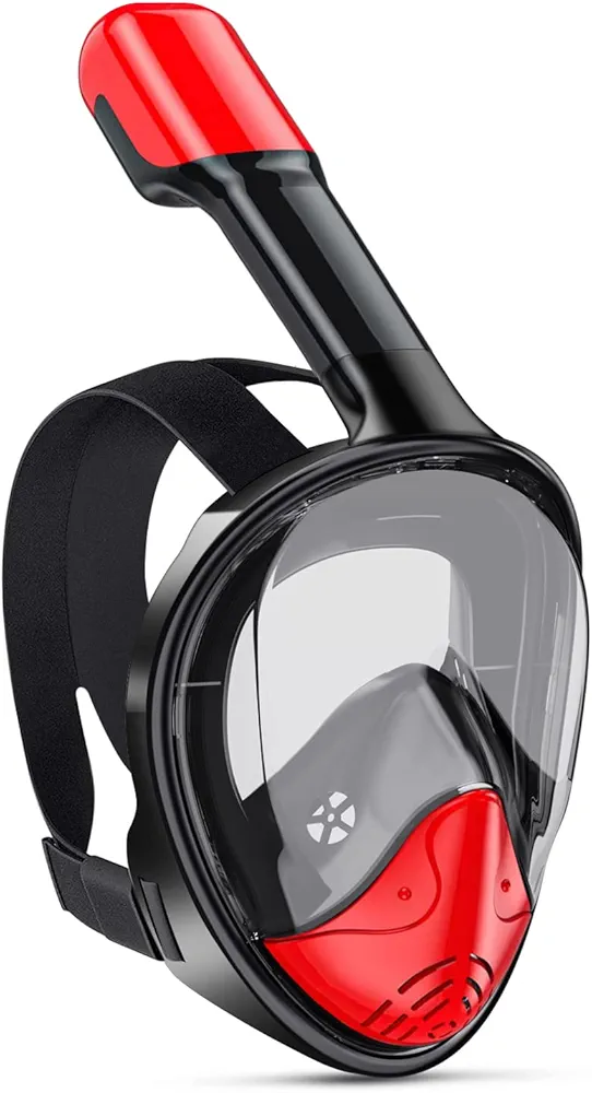 Snorkel Mask,Snorkeling Mask with Detachable Camera Mount,180 Degree Panoramic View Anti-Leak Anti-Fog Snorkel Gear for Adults & Kids