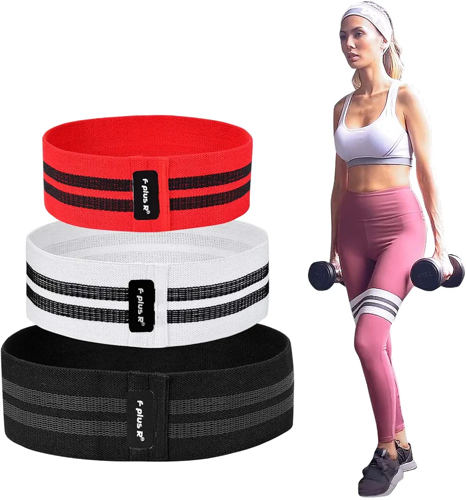 F plus R Men's Women's Yoga Resistance Loop Bands Exercise Bands Workout Bands for Hip Legs-3 Pack