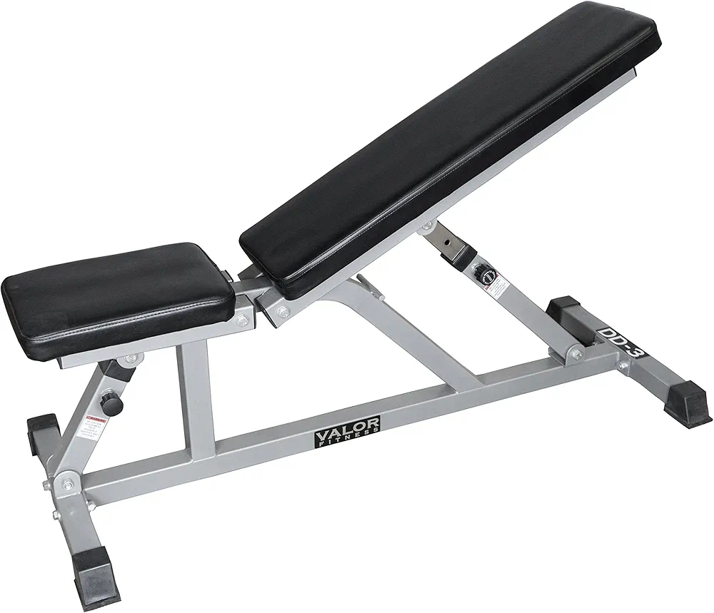 Valor Fitness Adjustable Weight Bench for Flat or Incline Bench Press DD-3 - Workout Benches for Home
