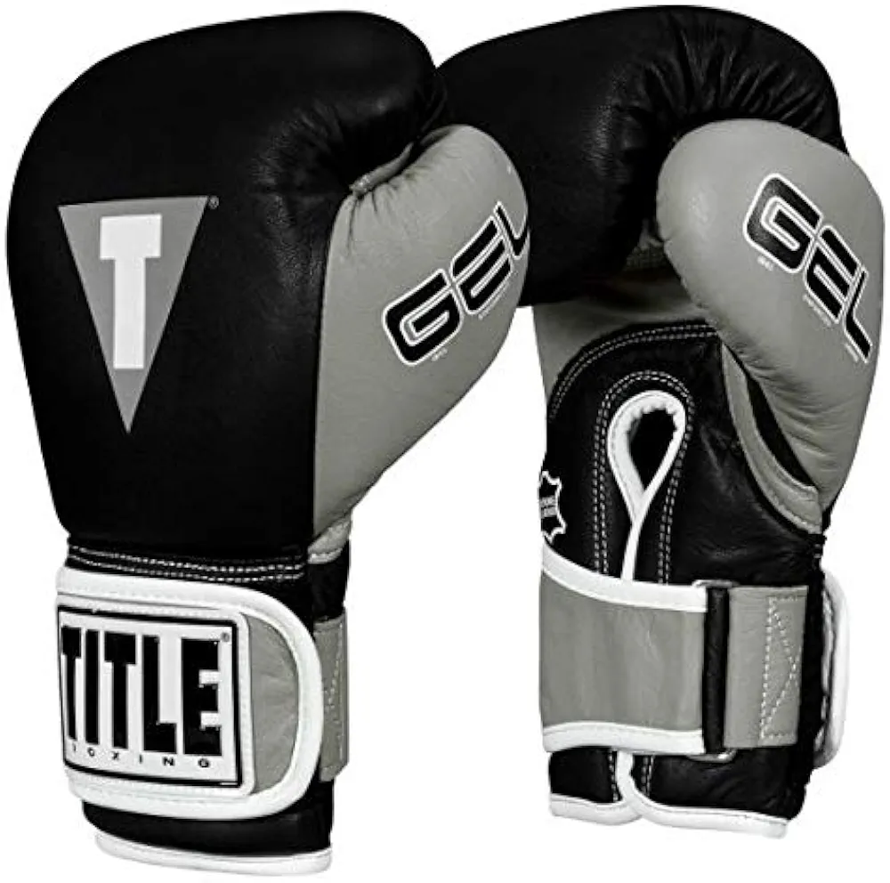Title Boxing Gel World V2T Bag Gloves, Black/Silver, Small