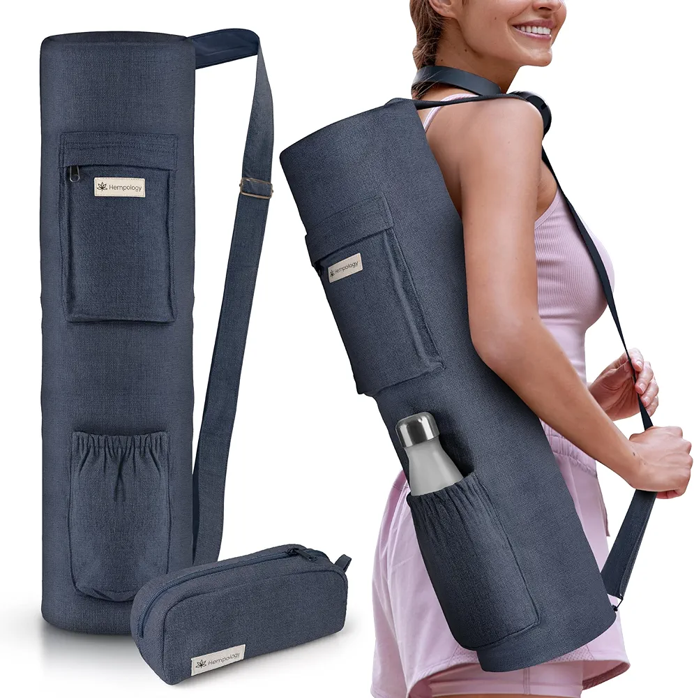Yoga Mat Bag - Yoga Mat Carrier with Adjustable Strap, Yoga Bag for Mat, Yoga Mat Bag Carrier for Standard Size Mats, Yoga Mat Bags, Yoga Mat Carrier for Men and Women (Dark Blue)