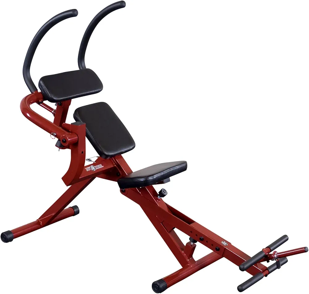 Best Fitness Semi Recumbent AB Crunch Bench (BFAB20R), Lower & Upper Abdominal Muscles Workout Machine For Home Gym, Red/Black