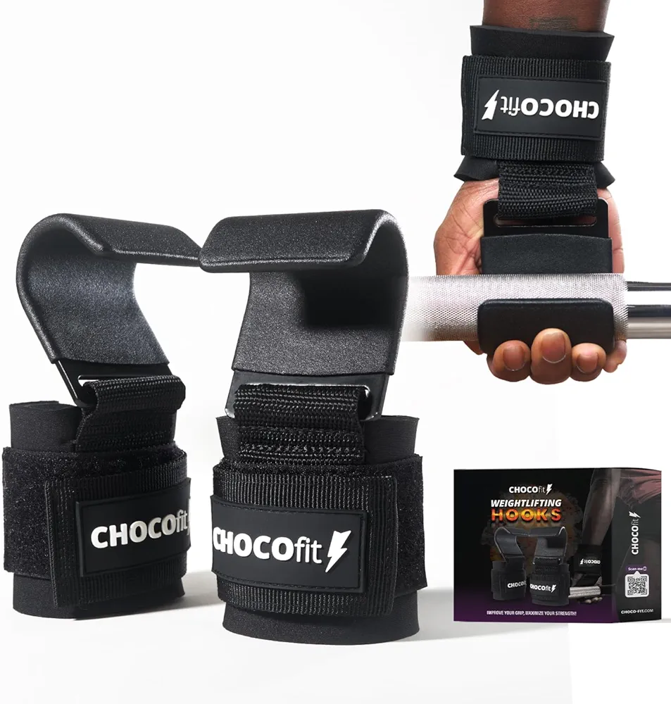 Lifting Straps & Weight Lifting Hooks for Men & Women | 7mm Heavy Duty Deadlift Straps & Lifting Grips with Wrist Support Padding for Secure Hand Grip | Powerlifting & Pull Up Hooks