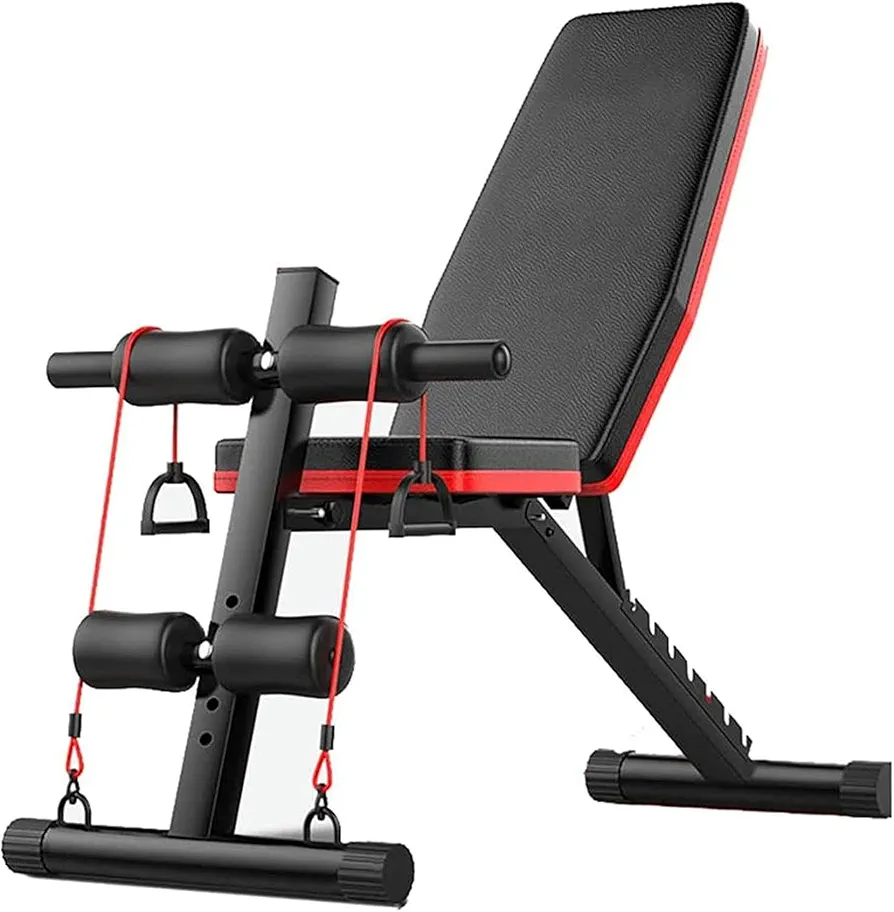 Dumbbell Bench Foldable Weight Bench Adjustable Workout Benchs Sit Up Bench Multifunction Gym Bench for Bench Press Sit-ups Leg Lifts Full Body Fitness
