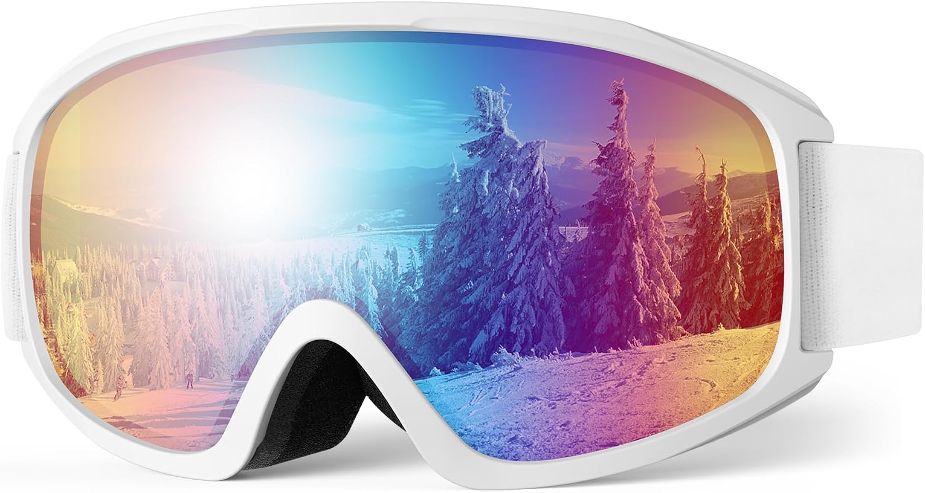 Ski Goggles, OTG-Over Glasses Ski/Snowboard Goggles for Men, Women & Youth,Anti Fog UV Protection Snow Goggles