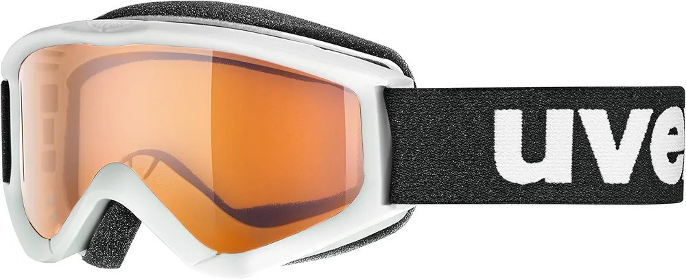 uvex anti-fog ski & snowboard goggles with UV protection for girls & boys, speedy pro, white/lasergold