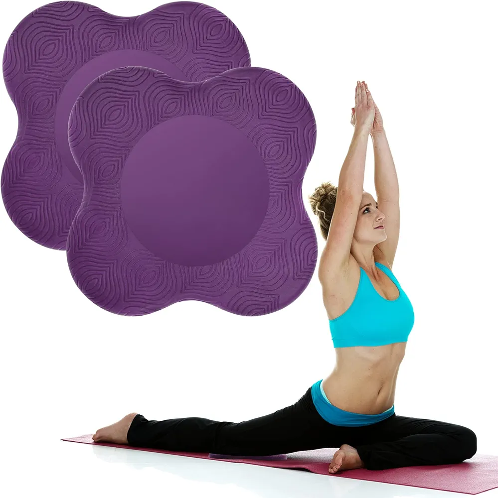 GoYonder Yoga Knee Pads 2 Pack, Yoga Knee Cushion Thick, Exercise Pads for Knees Elbows Wrist Hands Head Foam Pilates Kneeling pad