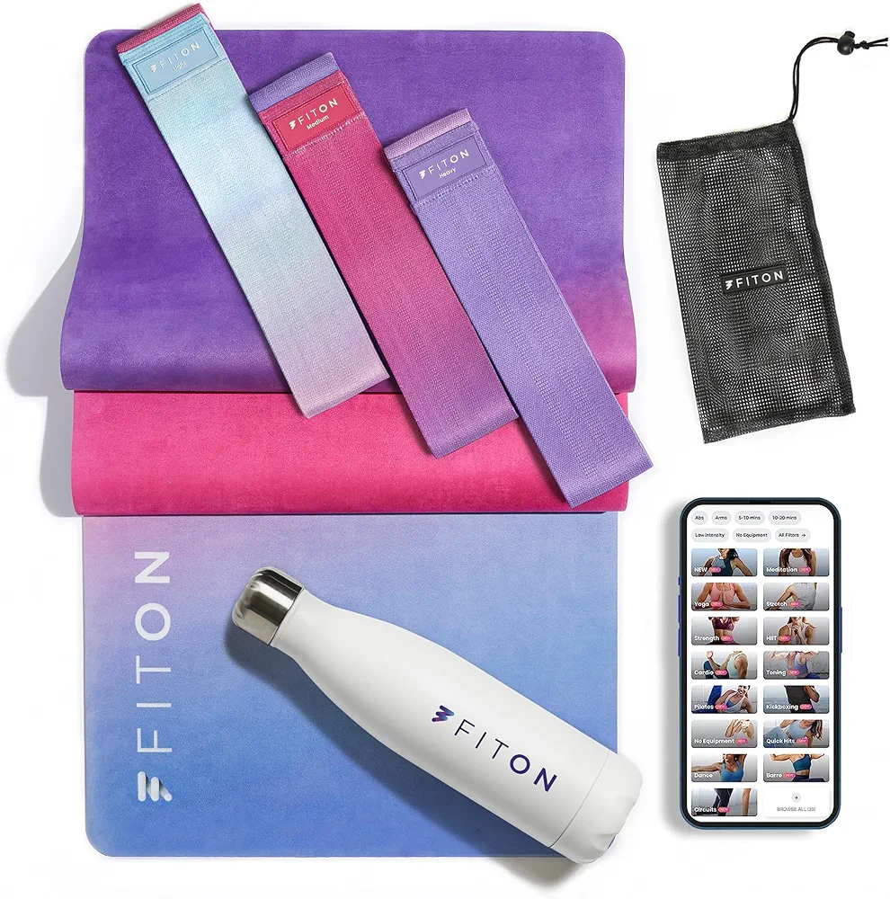 Yoga Starter Kit, Exercise Mat, Sculpt Resistance Bands and Water Bottle, Yoga Set for Beginners, Yoga Mat, Workout Mat for Home, Gym, Outdoor Use, Starter Yoga Equipment