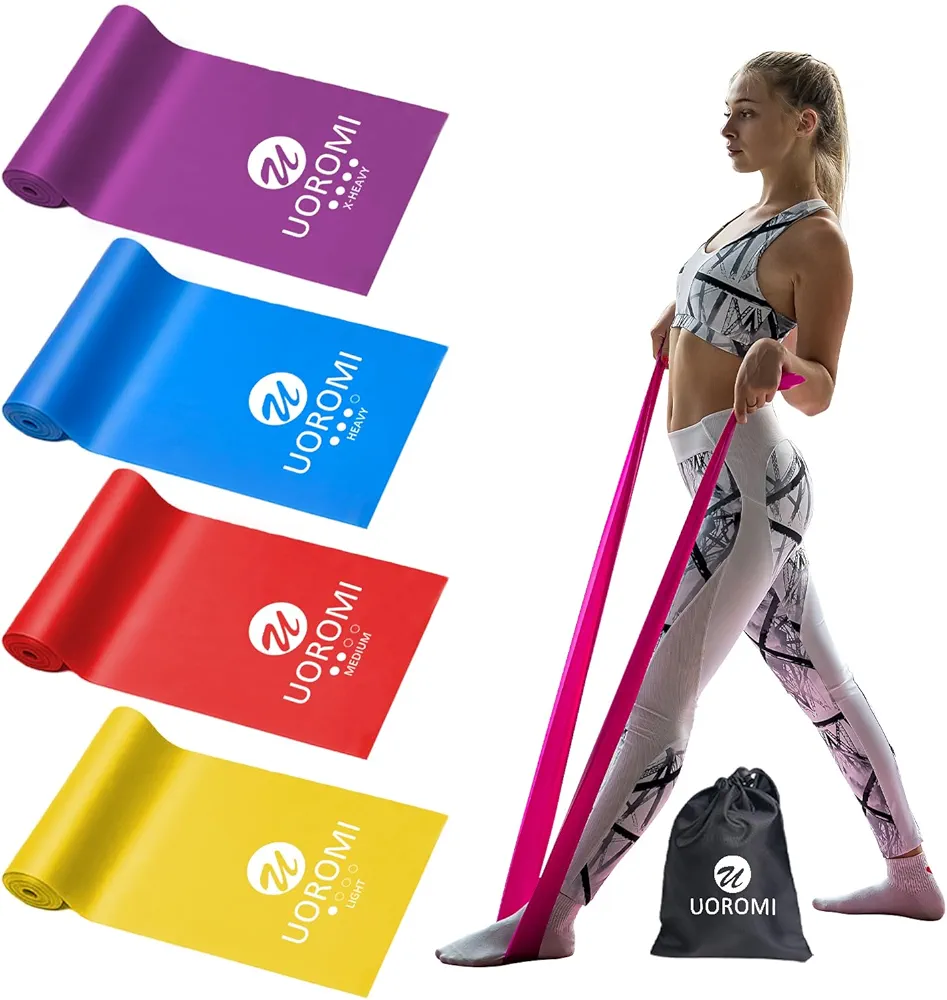 Resistance Bands Set, UOROMI Elastic Bands with 4 Resistance Levels, Exercise Bands Workout Resistance Bands Set for Strength Training,Yoga,Gym,Pilates,Fitness