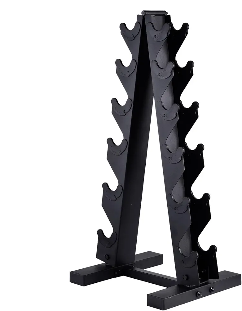 Dumbbell Rack, Weight Rack for Dumbbells Compact A-Frame, Home Gym Space Saver Dumbbell Racks Holds 6 Pairs Dumbbell, 500 Lbs Weight Capacity Dumbbell Storage Rack for Kettlebells, Weight Plates