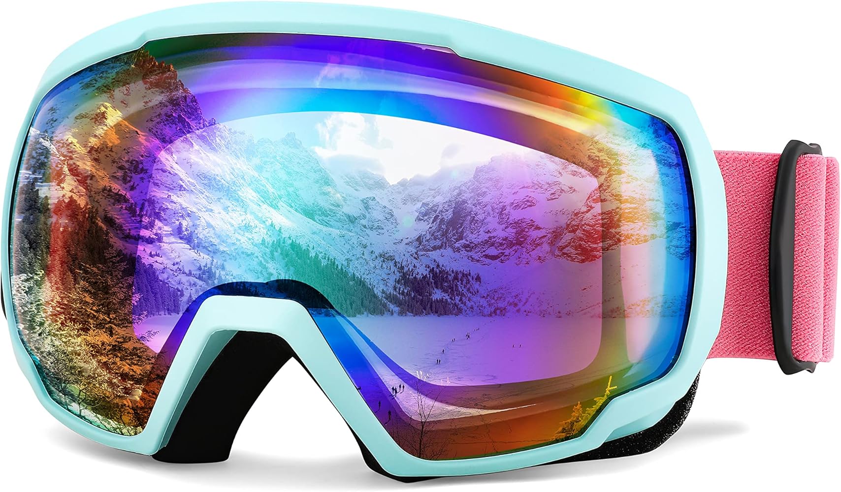 FEISEDY Goggles OTG - Over Glasses Motorcycle/Ski/Snowmobile Goggles for Men Women & Youth - 100% UV Protection B2960