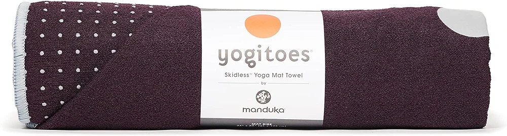 Yogitoes Yoga Mat Towel - Lightweight, Quick Drying Microfiber, Non Slip Skidless Technology, Use in Hot Yoga, Vinyasa and Power, 71 Inch (180cm), Indulge Purple
