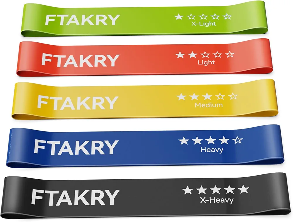 Resistance Bands for Working Out, Exercise Bands with 5 Resistance Levels, Natural Latex Resistance Bands Designed for Home Fitness, Strength Training and Flexibility Exercises