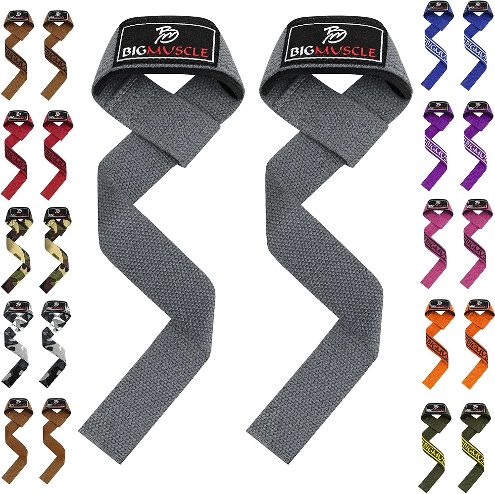 Big Muscle Wrist Straps for Weight Lifting - 24'' Lifting Straps for Weightlifting | Gym Wrist Wraps with Extra Hand Grips Support for Strength Training | Deadlifting