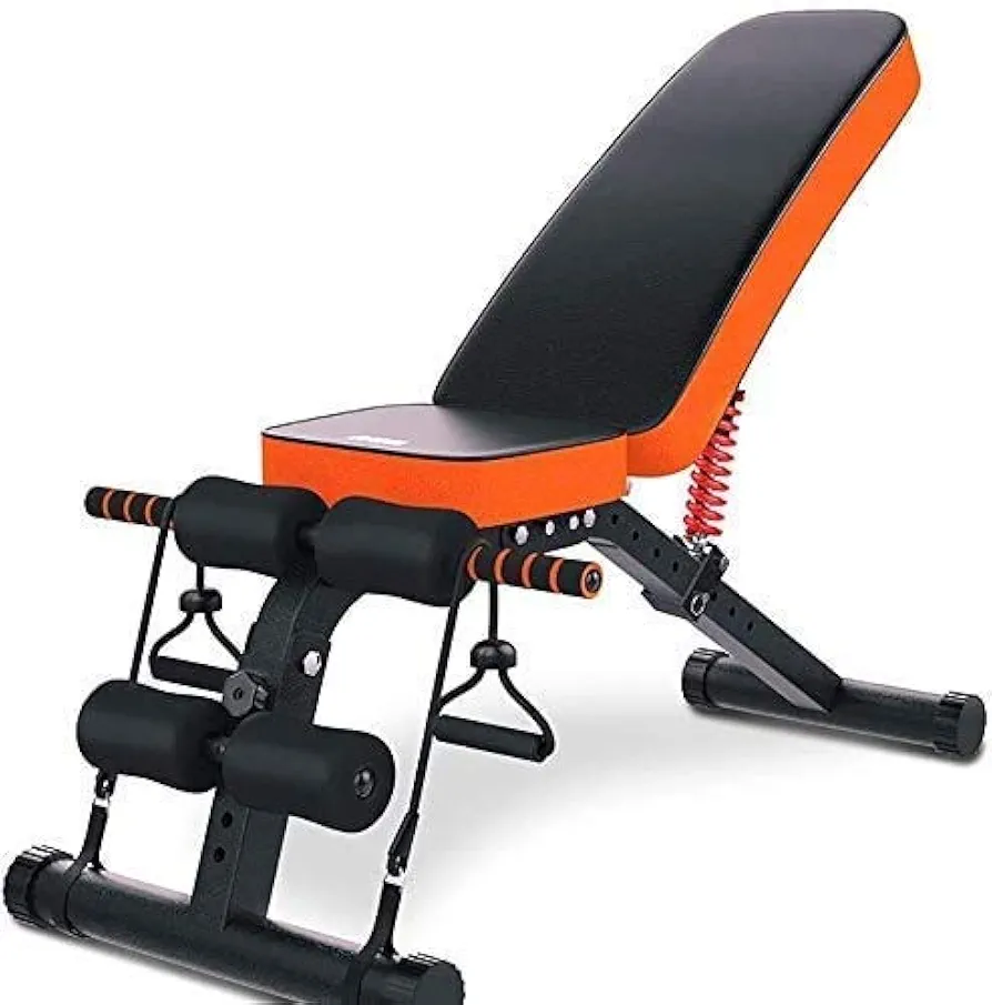Weight Bench Dumbbell Weight Lifting Adjustable Weight Bench Training Fitness Workout Bench Sit Up Home Gym Equipment for Full Body Workout with Flat/Incline/Decline ，D