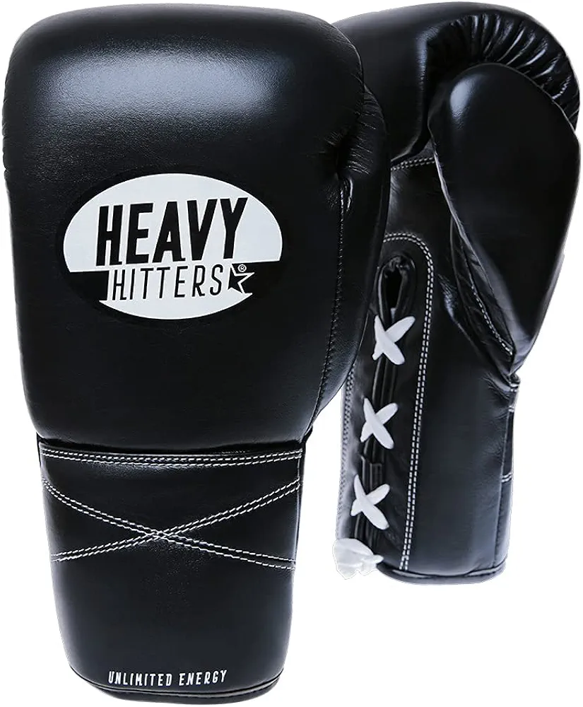 Heavy Hitters Boxing Gloves for Men & Women, Muay Thai Kick Boxing Leather Sparring Heavy Bag Workout MMA Pro Leather Gloves Mitts H6-F