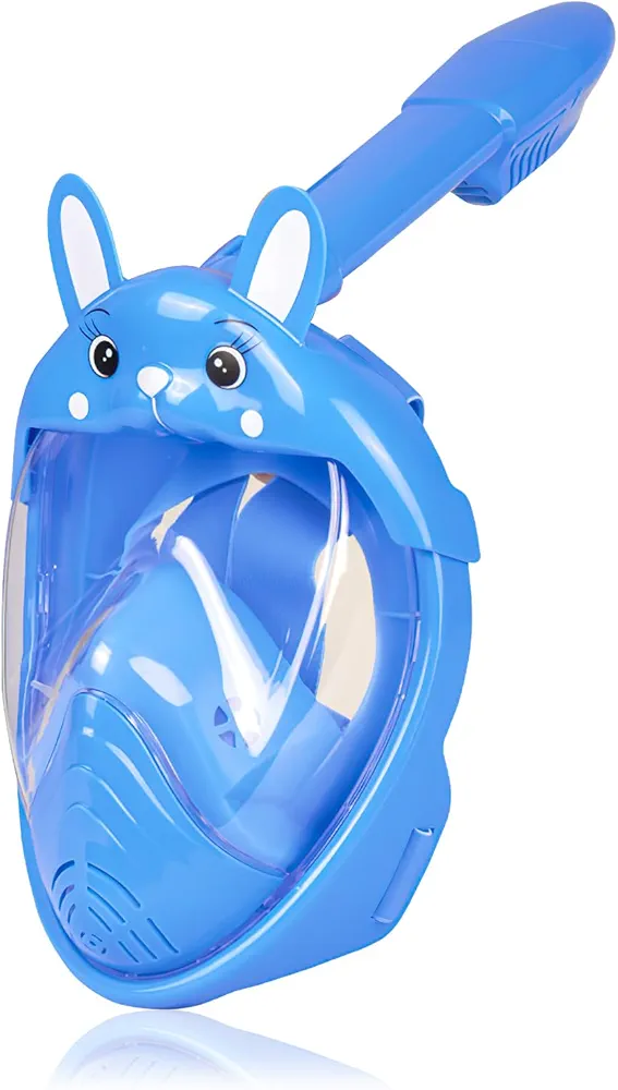 Kids Full Face Snorkel Mask, Snorkeling Gear for Kids, with Anti-Leak&Anti-Fog Breathing System, Snorkel Set for Ages 6-14