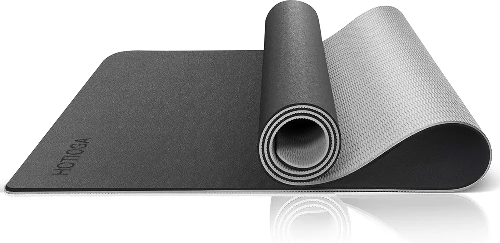 Yoga Mat with Carrying Strap 72x32" & 1/4 Inch Thick Exercise Mat with Double Non Slip Surfaces for Men and Women Home Exercise